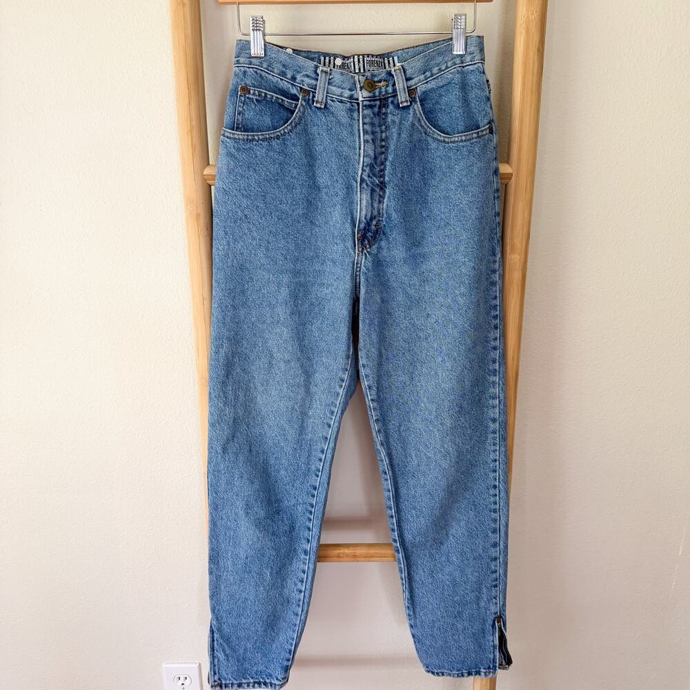 Vintage Forenza Mom Jeans Womens Size 2 High Rise Tapered Ankle Zip Denim